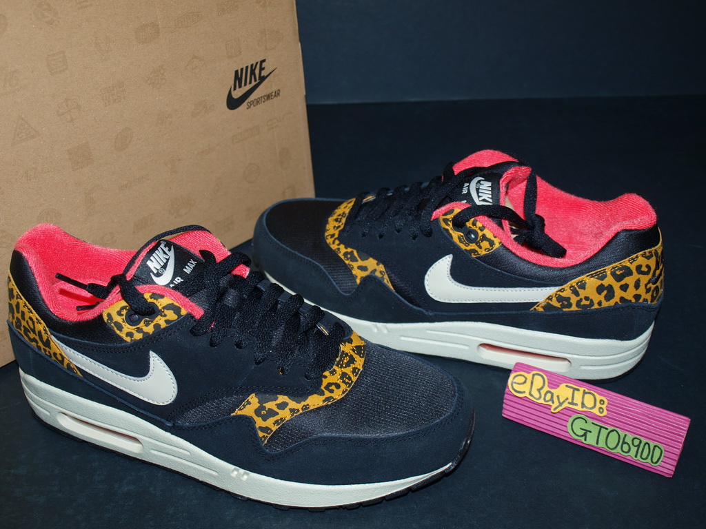 nike air max 1 leopard black